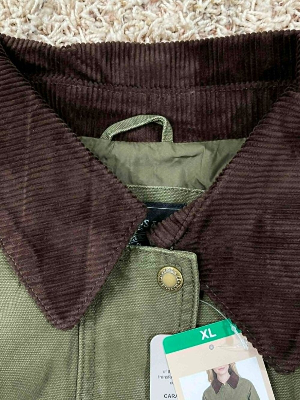 Levi's Women's Shorty Barn Canvas Jacket Green, Size XL (New) - Picture 7 of 16